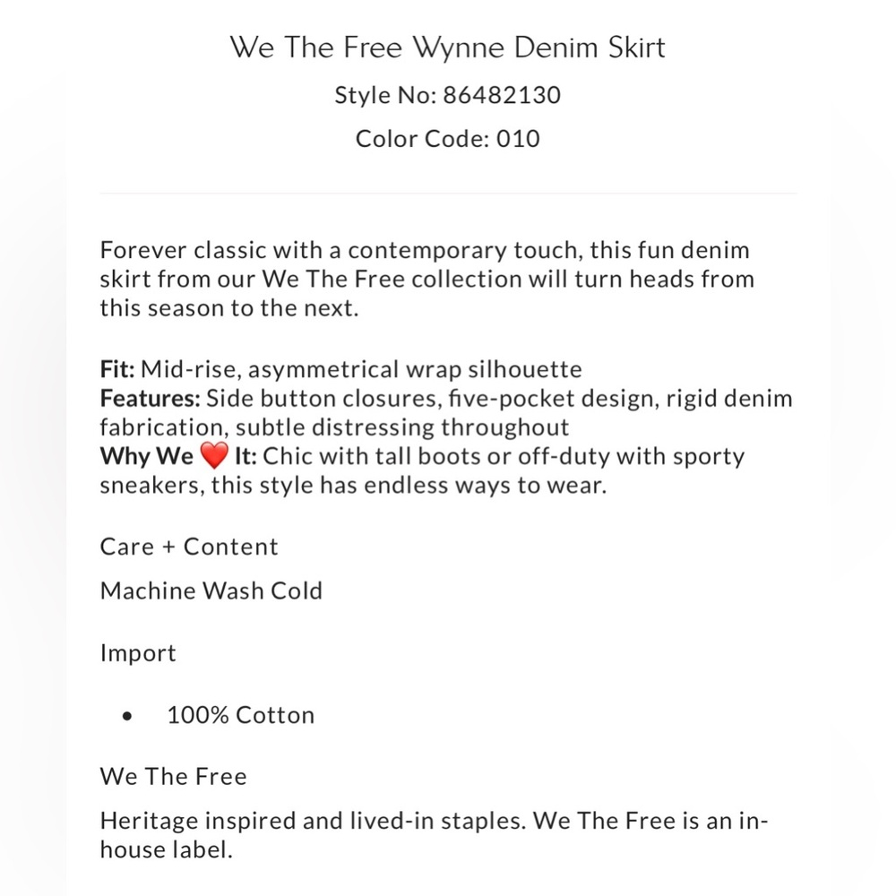 We The Free Wynne Denim Skirt - Picture 5 of 6